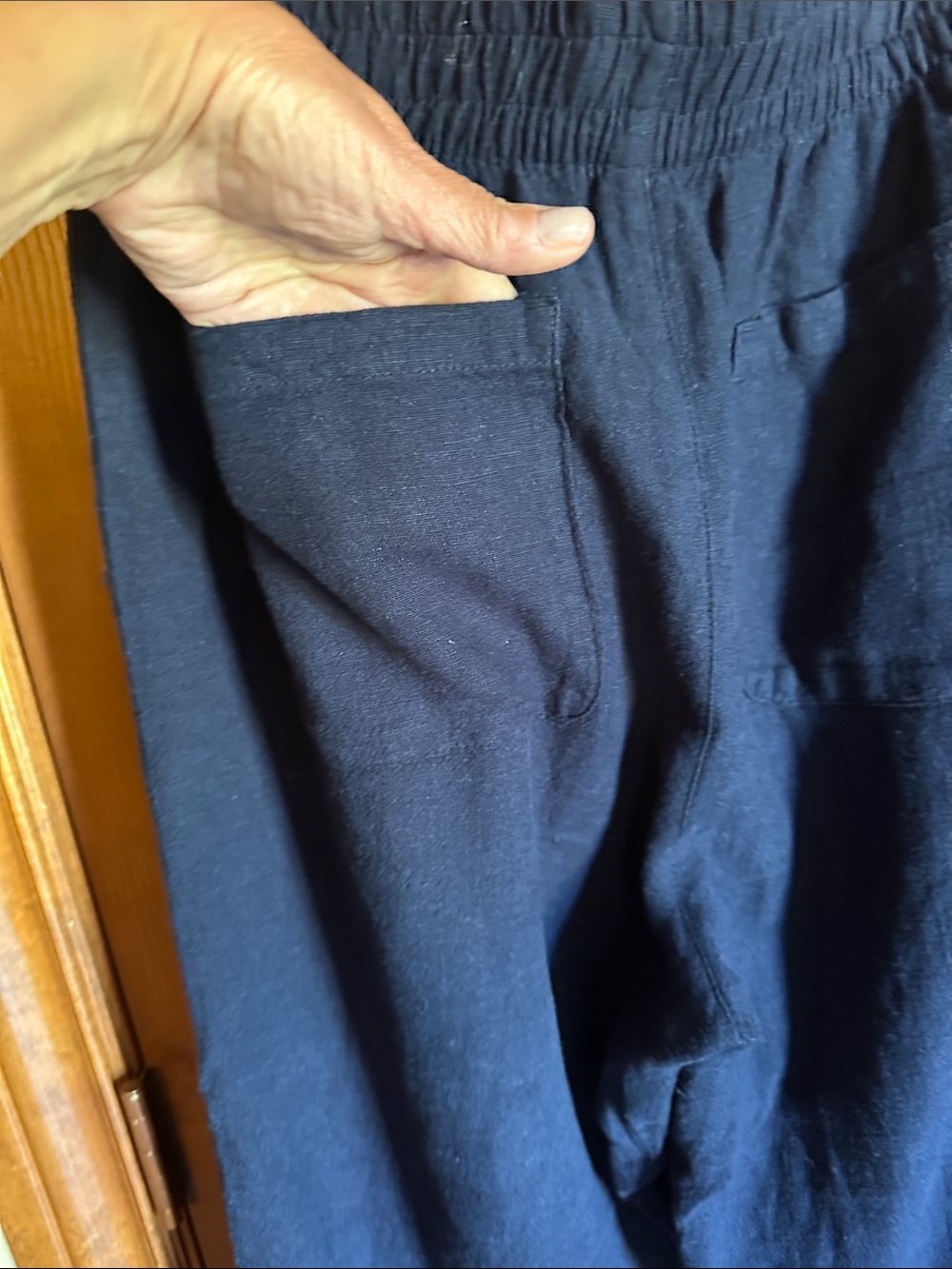 Old Navy Women's Navy Wide-Leg Linen Blend Pants, size Medium - Picture 4 of 7